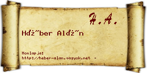 Héber Alán névjegykártya
